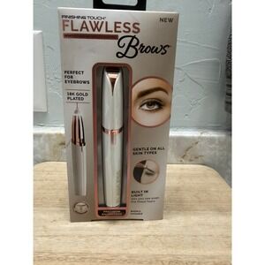 Finishing Touch Flawless Brows Eyebrow Hair Remover White 18K Gold Plated NEW